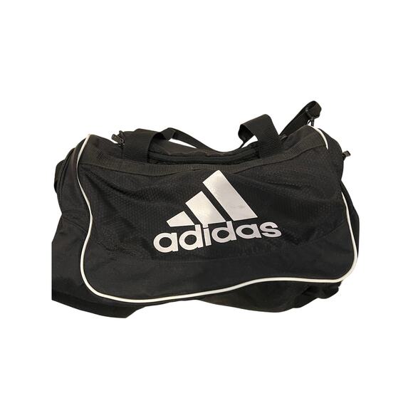 Adidas Defender Small 16"x10"x8" Black White Duffel Gym Bag - Picture 1 of 6